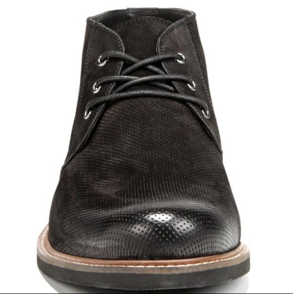 NWT Dr. Scholls Black Leather Lace Chukka Boots - Picture 6 of 13